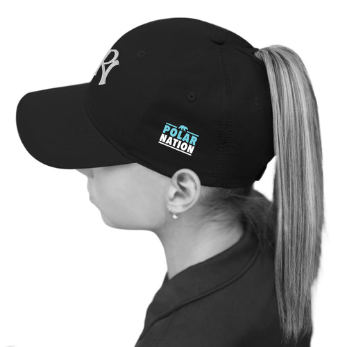Women's Polar Nation Signature Series Nylon Ponytail Cap, Black