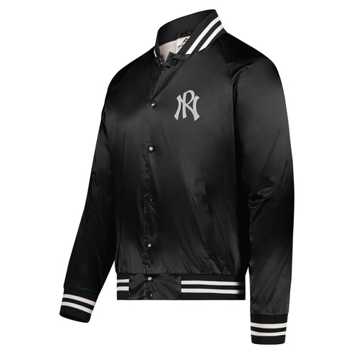 Polar Nation Signature Series Adult Satin Baseball Jacket, Black