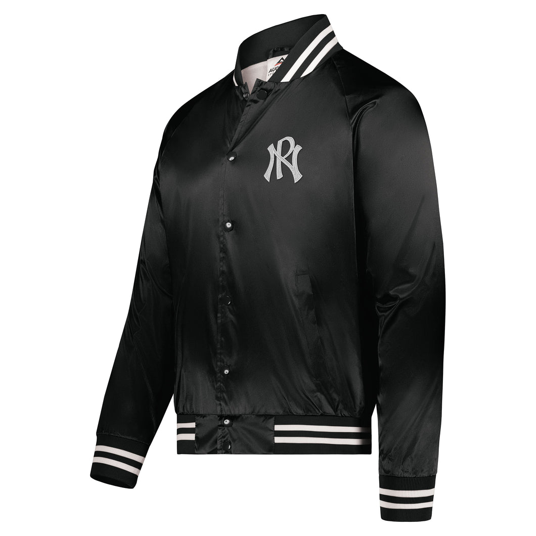 Polar Nation Signature Series Adult Satin Baseball Jacket, Black