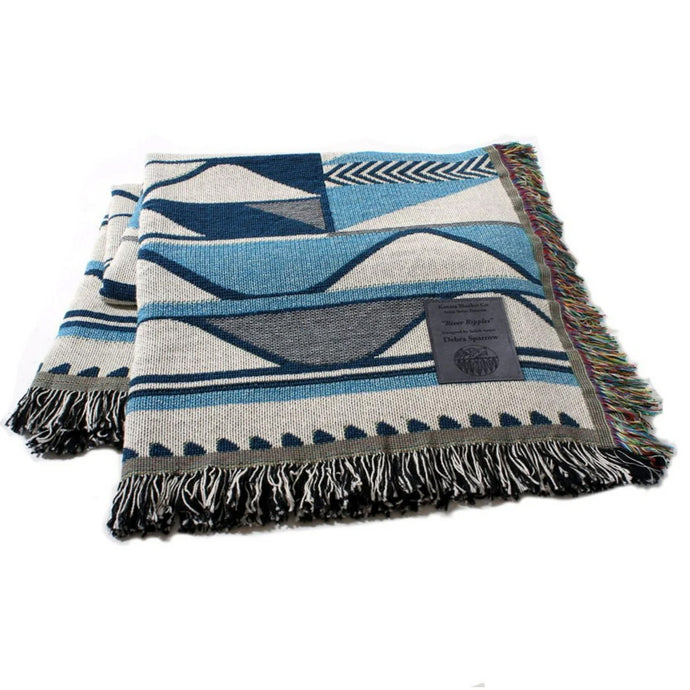 The Sparrow Sisters 'River Ripples' Cotton Throw Blanket