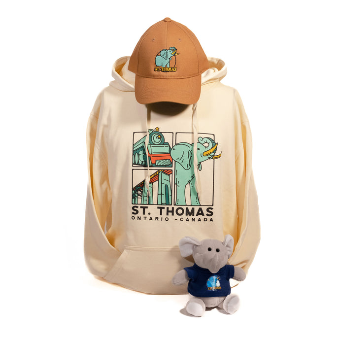 St. Thomas Fleece Hoodie, Cap & Stuffed Elephant Bundle