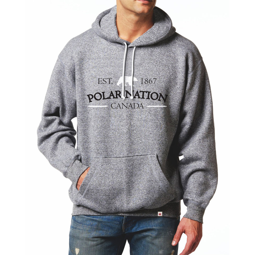 Unisex Polar Nation Est. 1867 Canada Fleece Hoodie, Grey