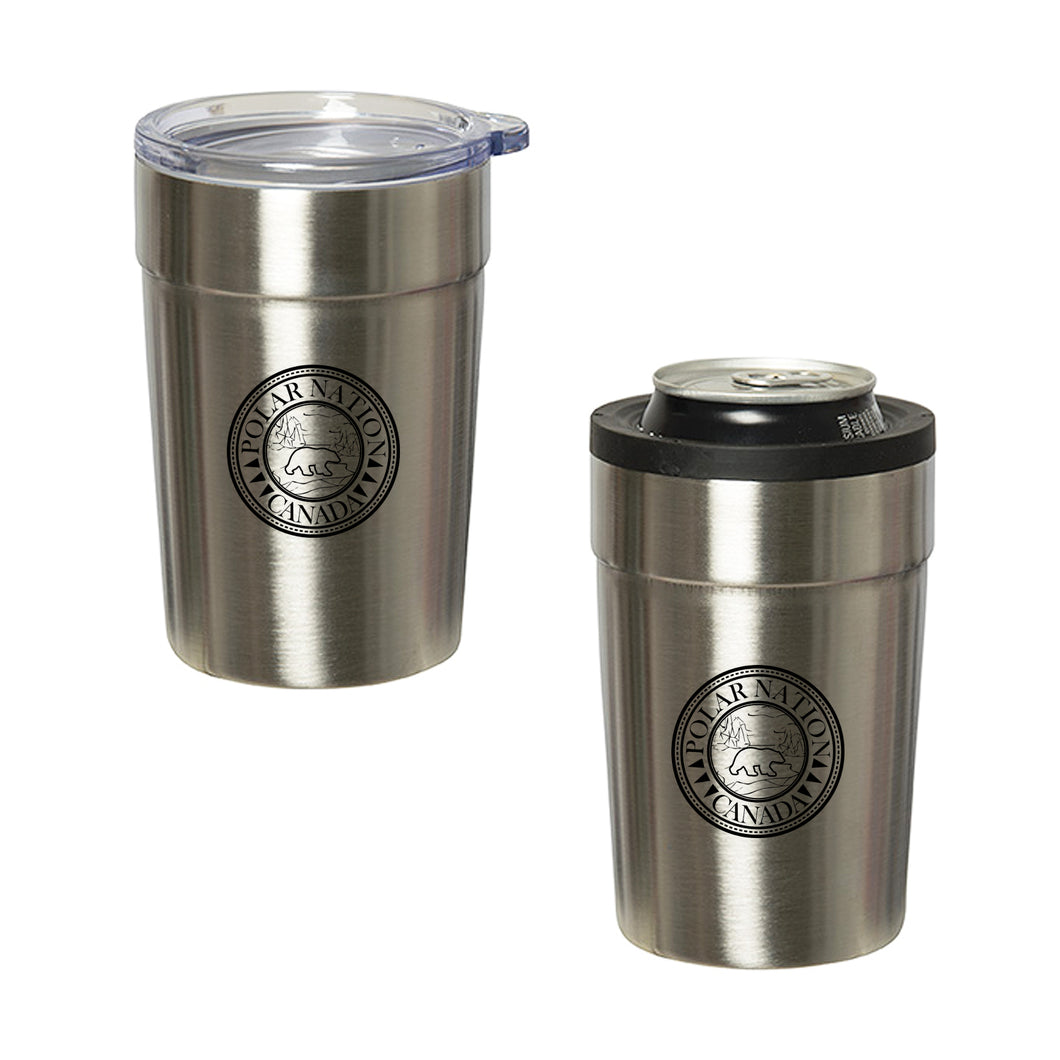 Polar Nation 12oz Stainless Steel 2-in-1 Can Tumbler