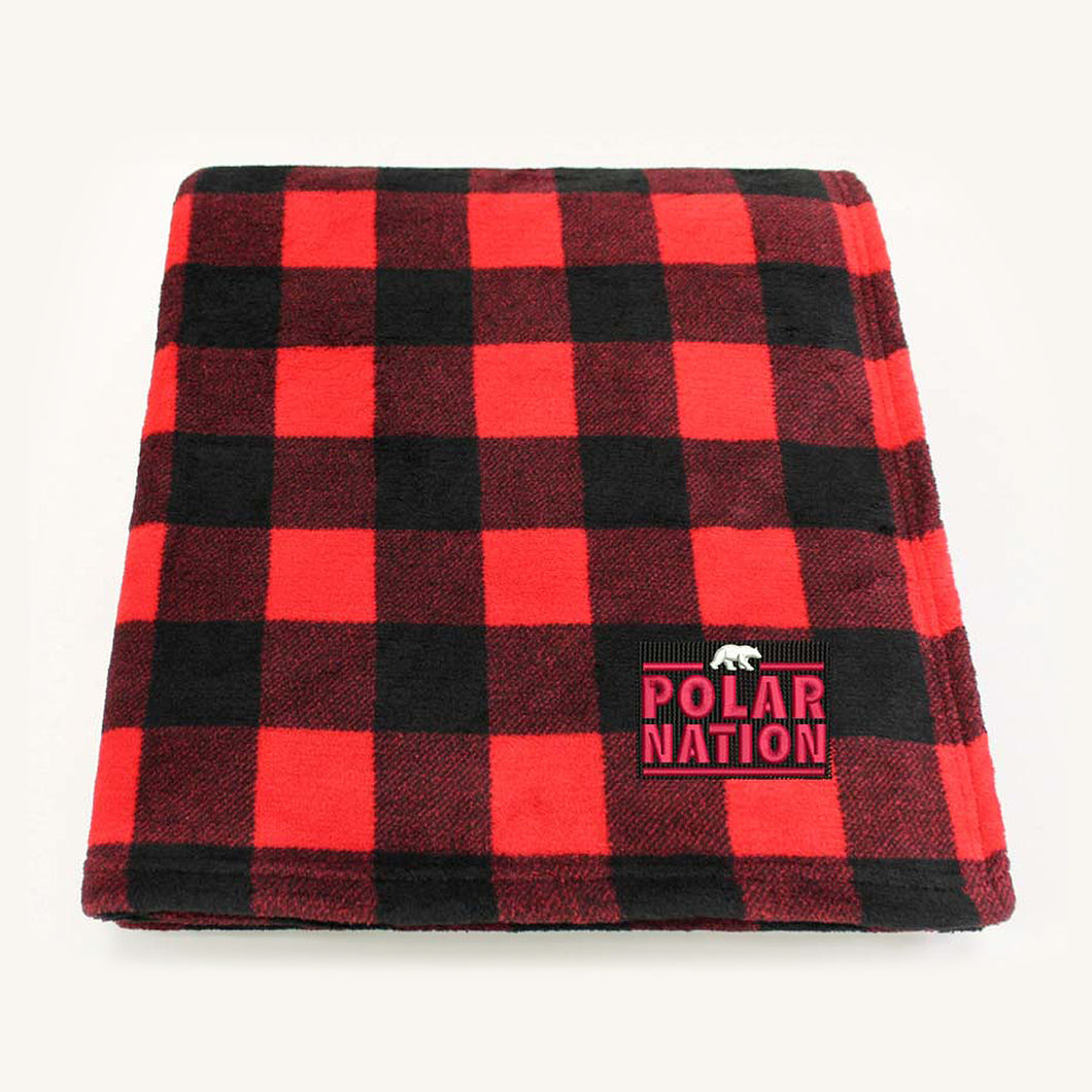 Polar Nation Buffalo Plaid Cabin Throw Blanket Red Black