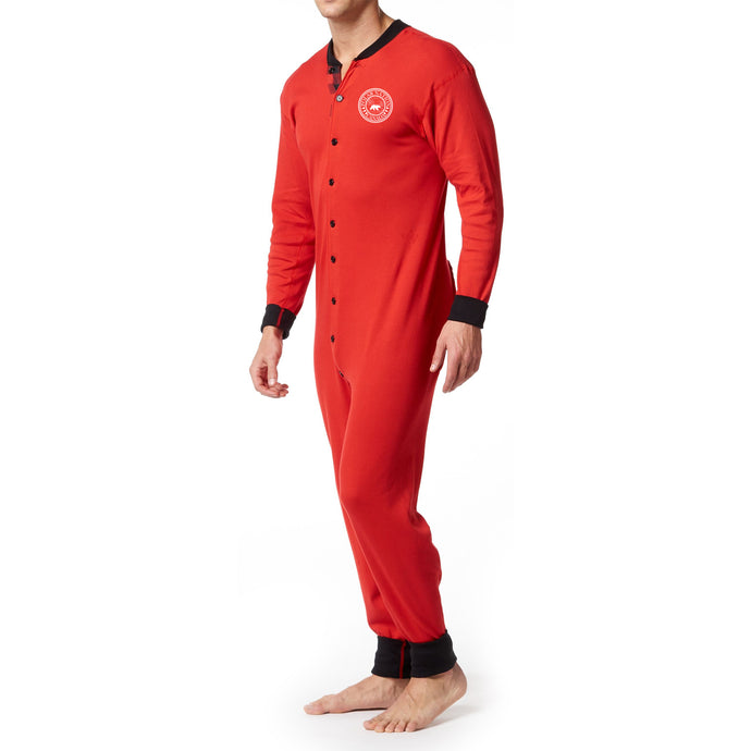 Men's Polar Nation Cotton Onesie, Red