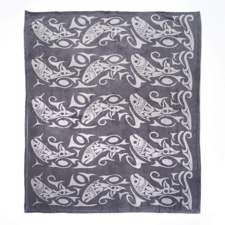 Returning Of The Salmon Velura Throw Blanket Polar Nation